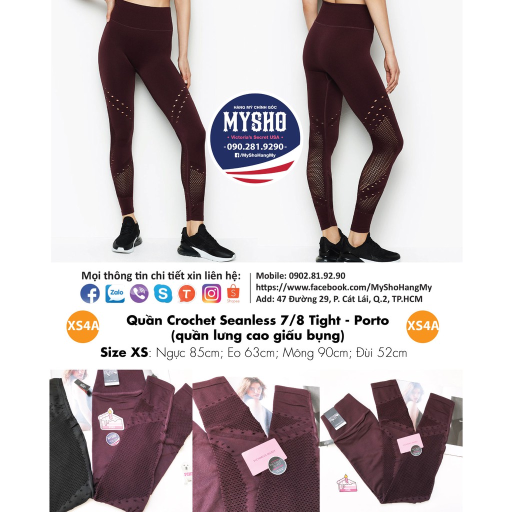 [Size XS] Quần Crochet Seanless 7 8  Tight, Porto