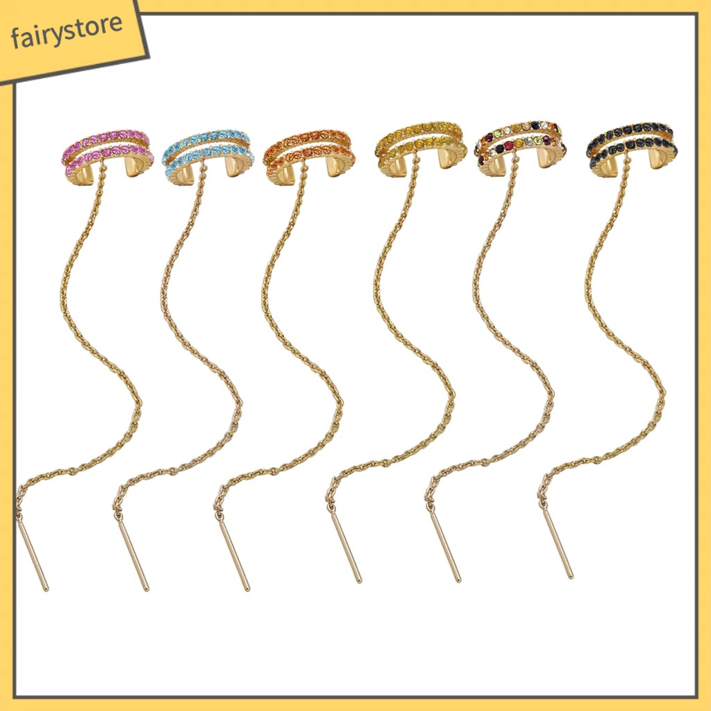 1 Khuyên Vành Tai Dáng Chữ C Đính Đá Thời Trang Cho Nữ