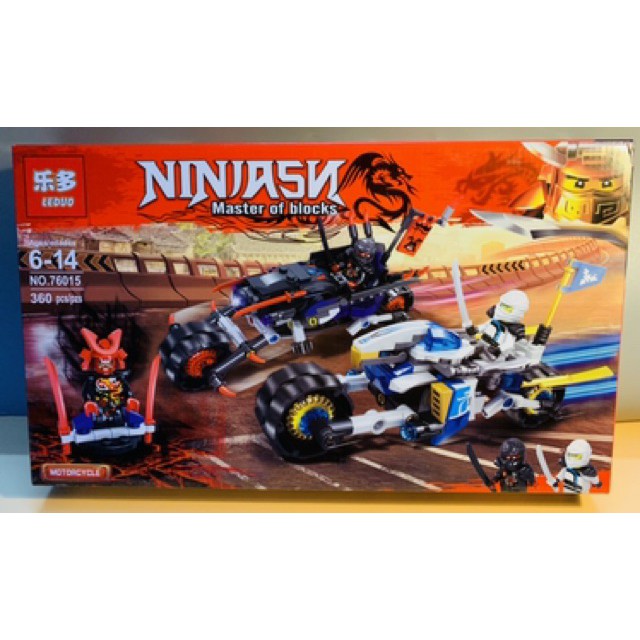 Lắp ráp xếp hình Lego Ninjago Movie 70667 Bela 11161 Lepin 06095 Leduo 76015: Xe Của Kai và Zane 360 chi tiết