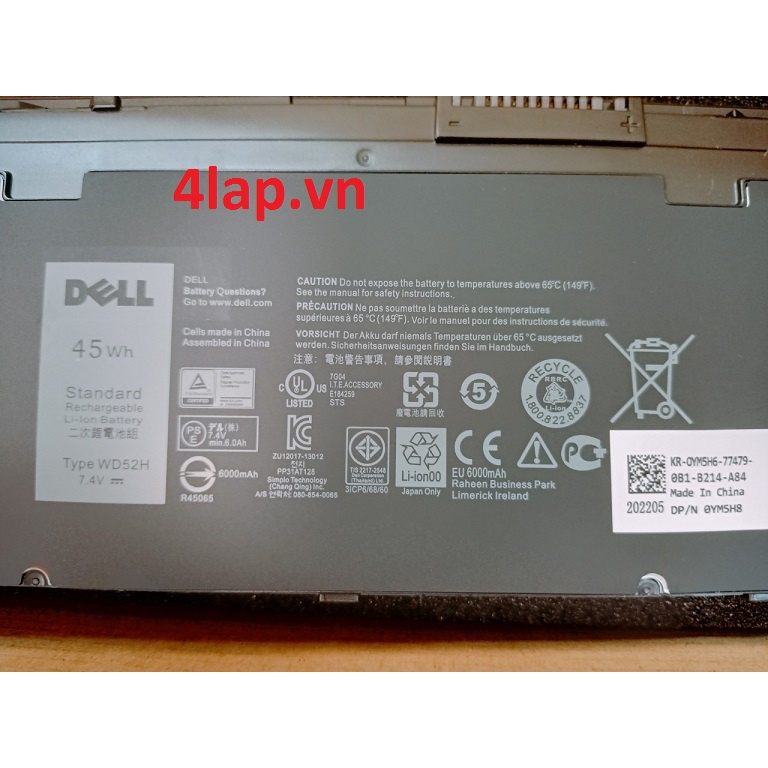 Thay Pin laptop Dell Latitude E7240 E7250 Original 52Wh VFV59