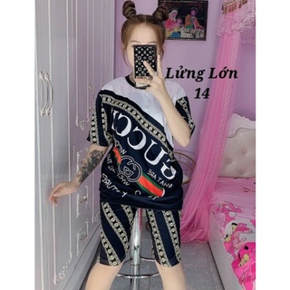 Set lửng thun lạnh 3D chất 4 chiều quần có túi