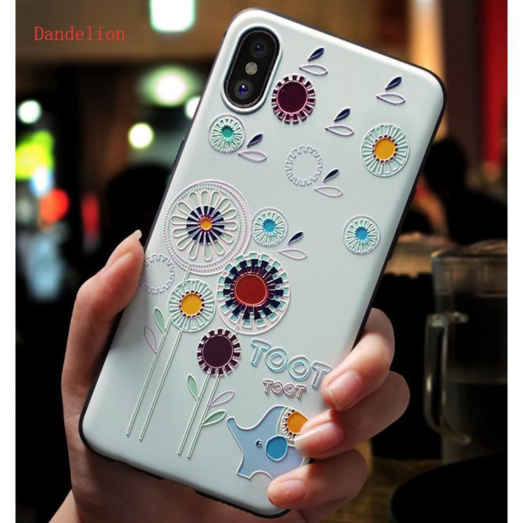 Ốp điện thoại mềm in hình chạm nổi đẹp mắt cho Xiaomi Redmi 7/Note 7/GO