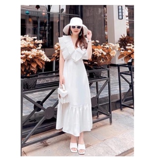 Đầm maxi xoè trắng | đầm maxi dài