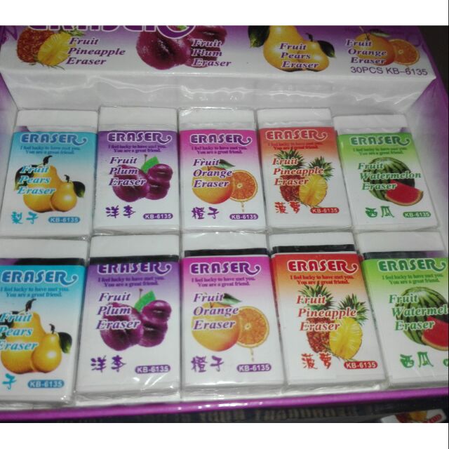 Cục gôm tẩy xóa trái cây