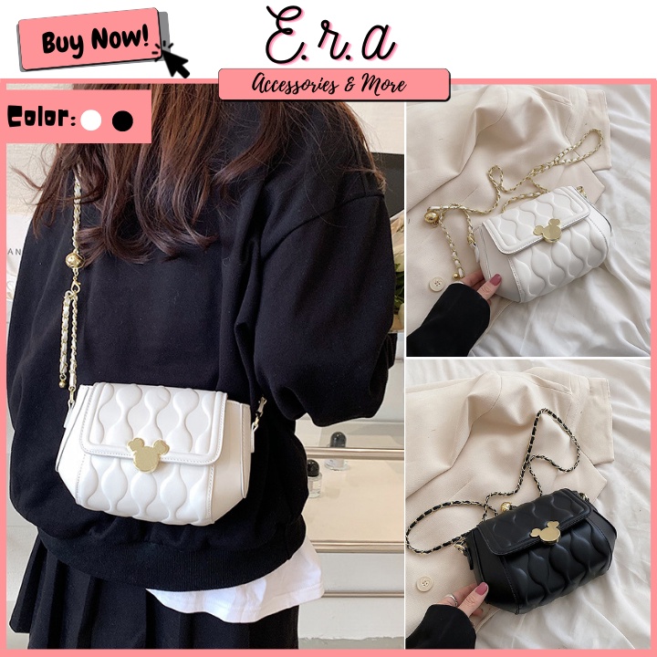 Túi Đeo Chéo Nữ Da Xin ERASHOP 079851 - Nắp Chuột Mickey Cute, Tiện Dụng, Siêu Rẻ Đẹp