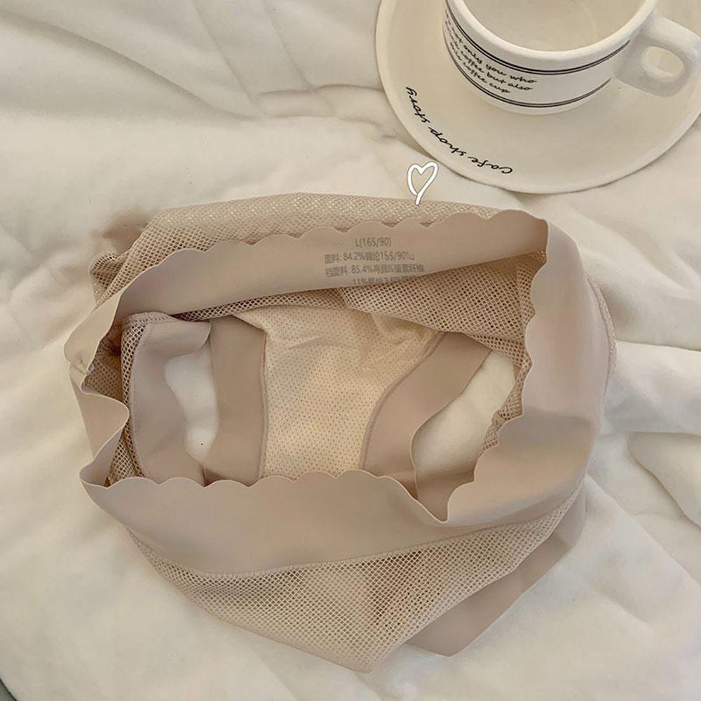 OCEANMAP Quần Lót Cotton Lưng Vừa Phối Lưới Thoáng Khí Thời Trang Quyến Rũ Cho Nữ