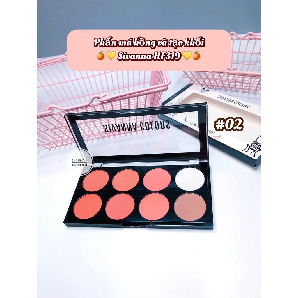 Set Má Hồng-Tạo Khối Sivanna Colors Ultra Blush Palette 8 Ô(date 2026 )