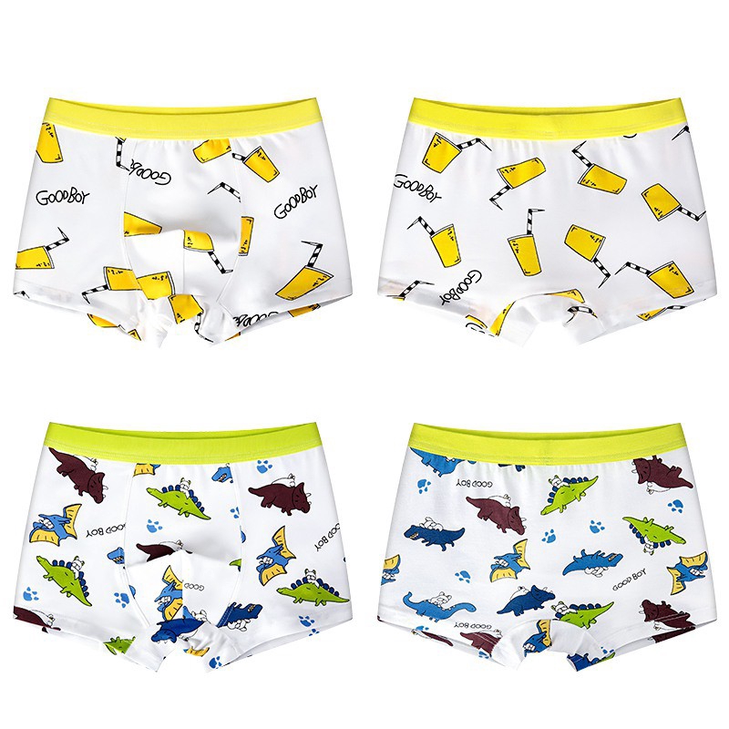 Set 2 quần lót cotton nhiều màu họa tiết cho bé trai