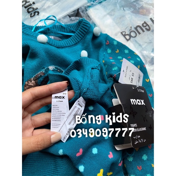 Váy Len Bé Gái Cánh Cụt Xanh Dương MAX