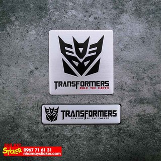 Set 2 sticker metal hình dán Transformer - RULE The Earth