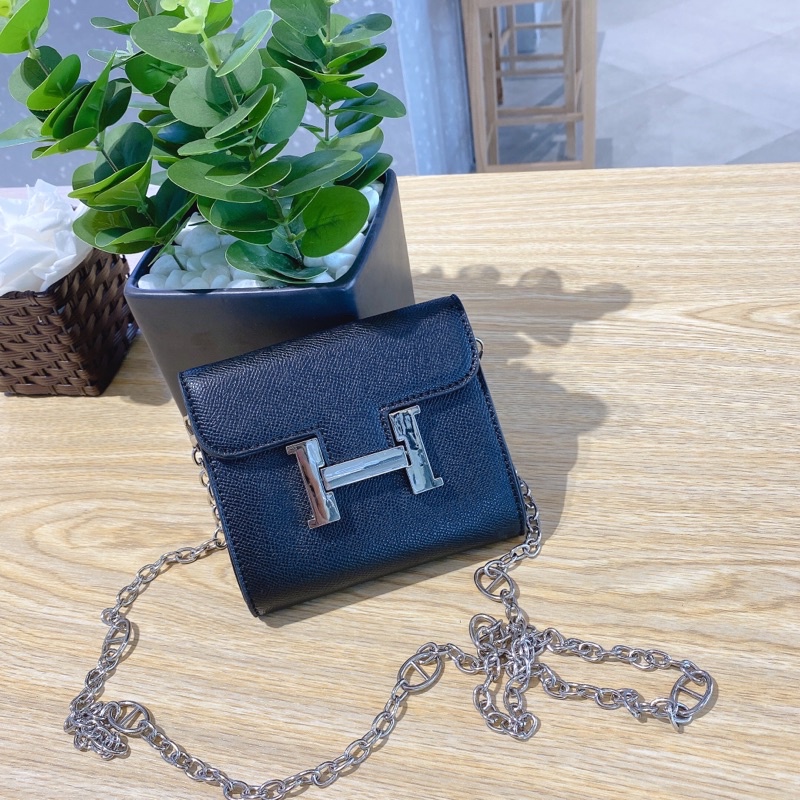 Túi Chữ H Mini Dây Xích Trắng
