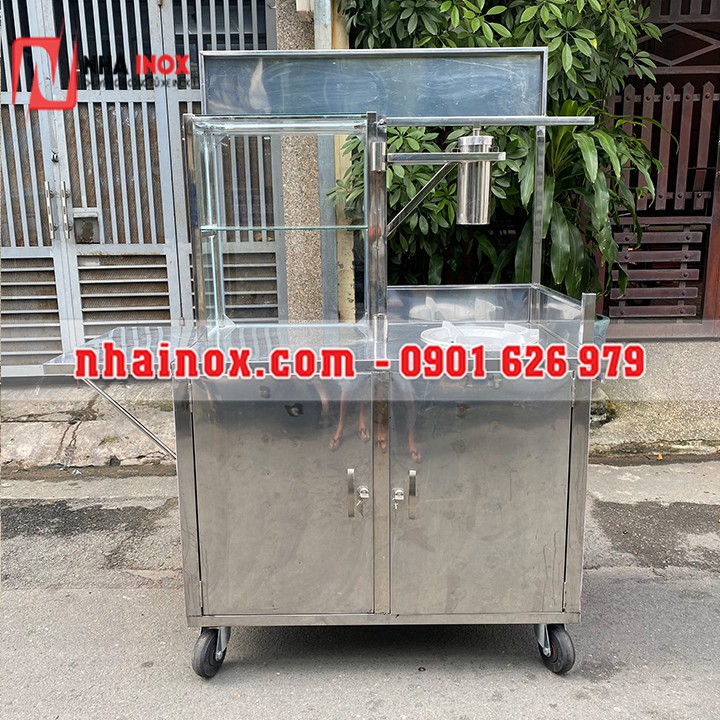 Xe bánh mì chả cá đẹp nhỏ gọn 1mx55x1m77