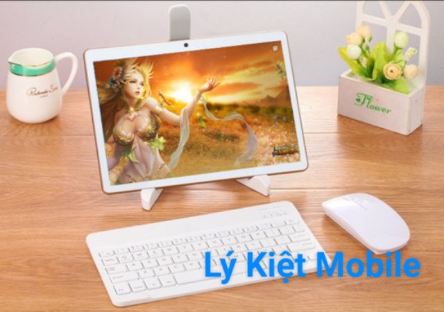 Máy tính bảng laptop As888 tặng bao da bàn phím chuột bluetooth ram 6g