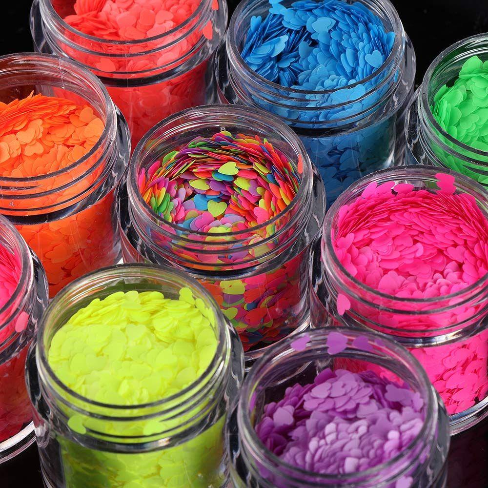 Hộp Kim Tuyến Dạ Quang Trang Trí Móng Tay Thời Trang