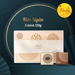 Bánh trung thu Richy- Hộp Kim Ngân 6 bánh nướng 120gr nguyên liệu cao cấp