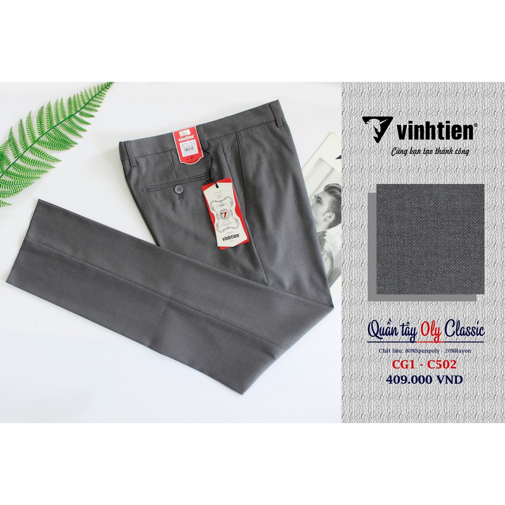 Quần Tây 0Ly Trơn Classic 409 Vĩnh Tiến - Nhiều Màu