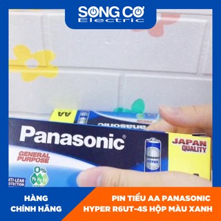 Pin Tiểu AA PANASONIC HYPER R6UT-4S Hộp Màu Xanh Chính Hãng Giá Sỉ Pin Carbon Không Hại Môi Trường, Không Chảy Nước
