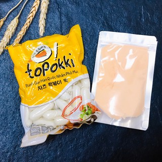 Combo 500g bánh gạo tobokki nhân phô mai kèm phô mai lắc