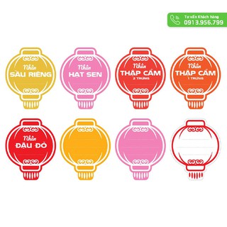 Tem dán nhân bánh trung thu đèn lồng (chọn mẫu) 5 tờ