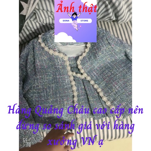 Set dạ tweed nữ tiểu thư mùa đông bigsize hồng xanh be áo khoác chân váy sang chảnh bánh bèo hàng quảng châu cao cấp