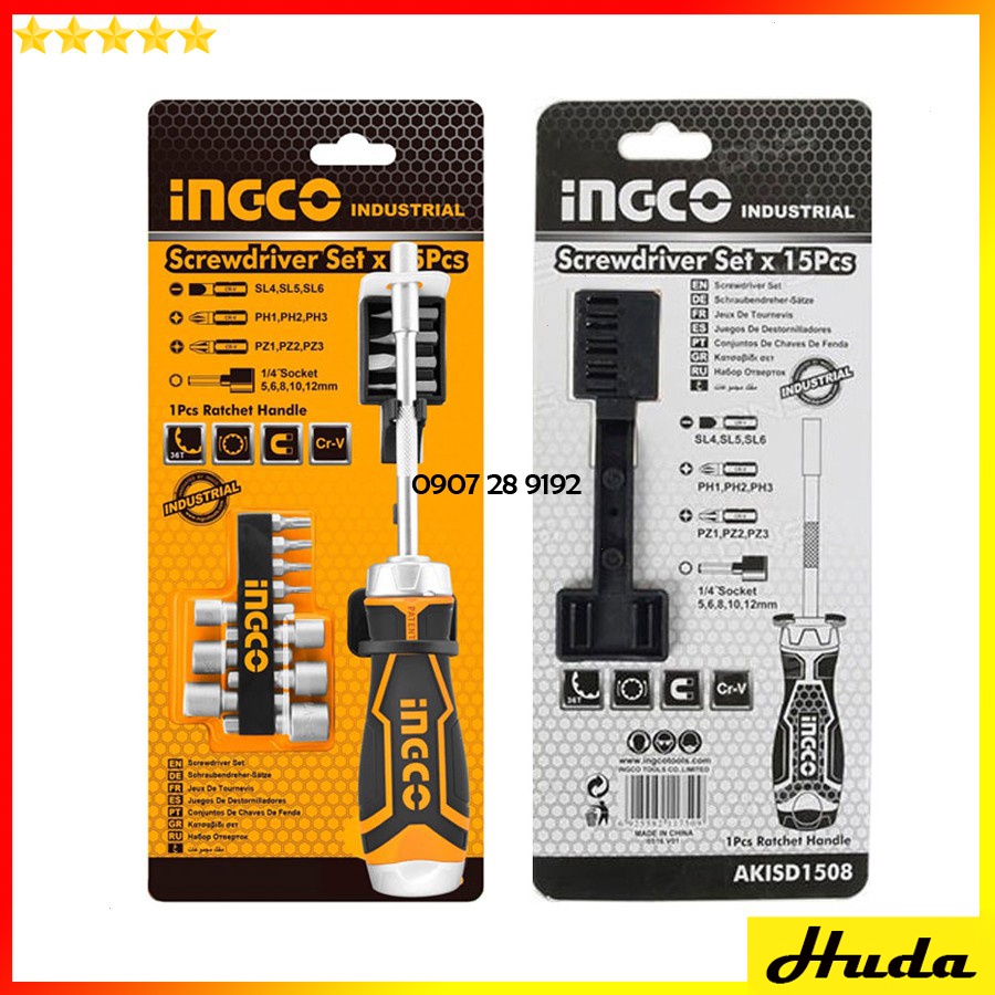 Bộ tua vít tuốc nơ vít đa năng Total Ingco đầu vít 15-24 chi tiết chống rỉ, đầu vít thay đổi linh hoạt LKJ