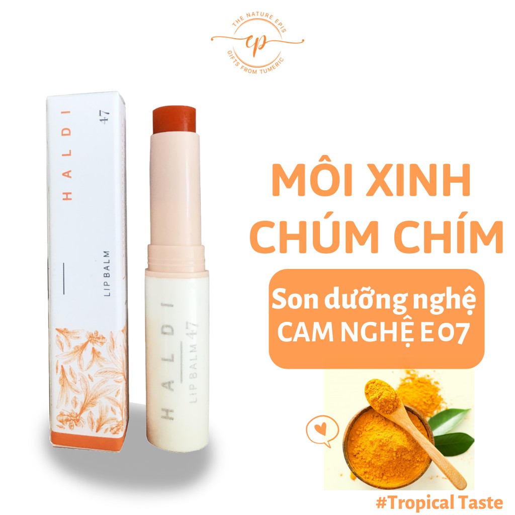 Son Trần l Son Dưỡng Cam Nghệ Mềm Môi, Chống Khô Nẻ, Lên Màu Tươi Tắn - Son Dưỡng Nghệ Epis Có Màu Tone Cam Nghệ E07