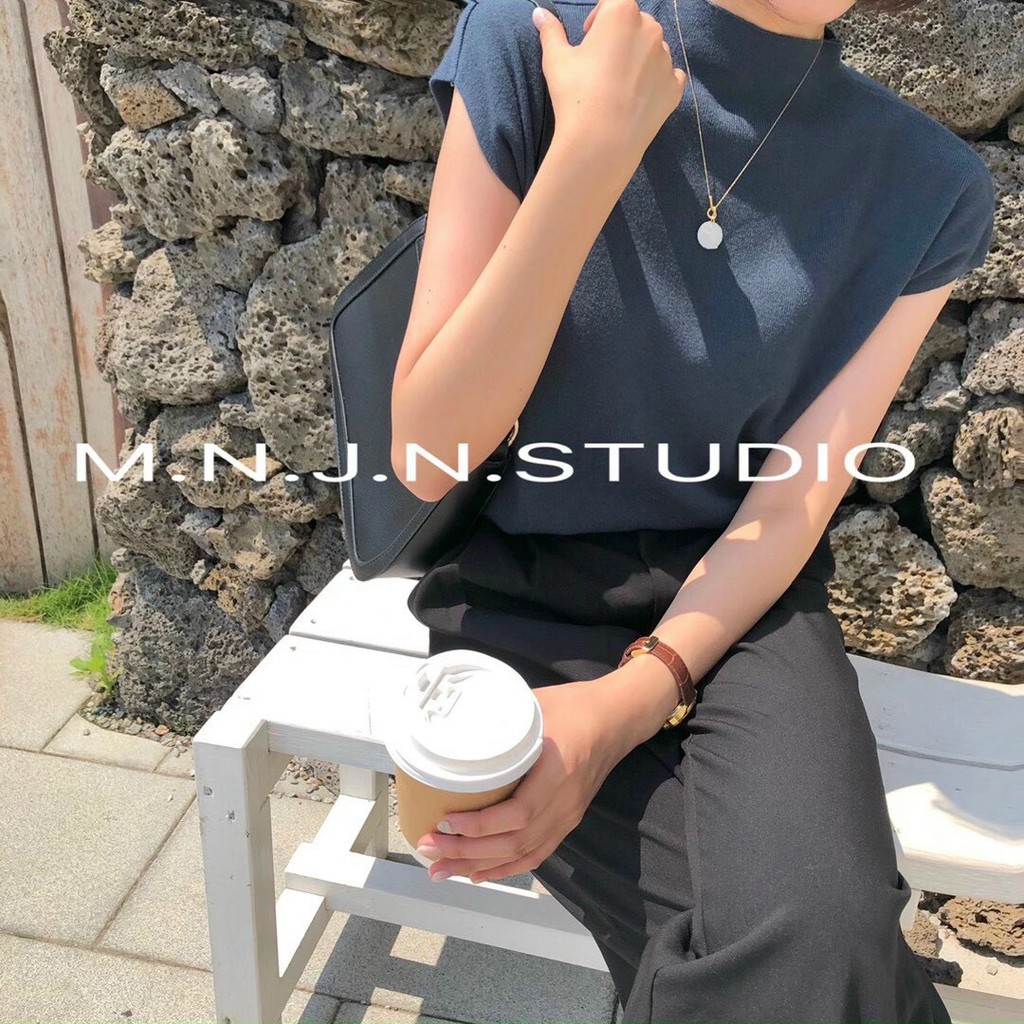 Áo len ngắn tay kiểu cổ cao Ulzzang (hàng QC) - Có sẵn
