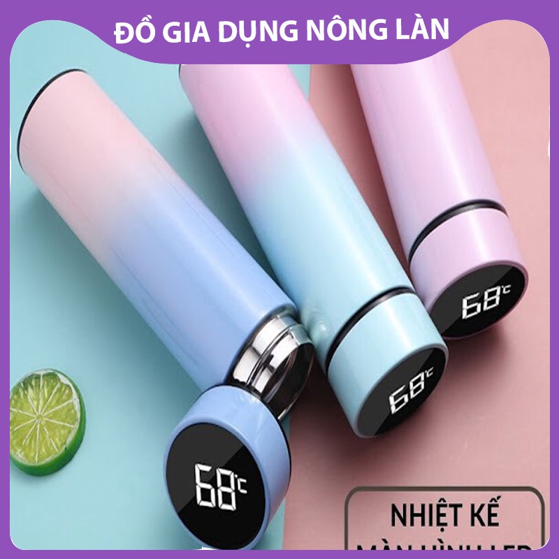 Bình giữ nhiệt hiển thị nhiệt độ cao cấp 500ml, bình giữ nhiệt inox 304 NL Shop