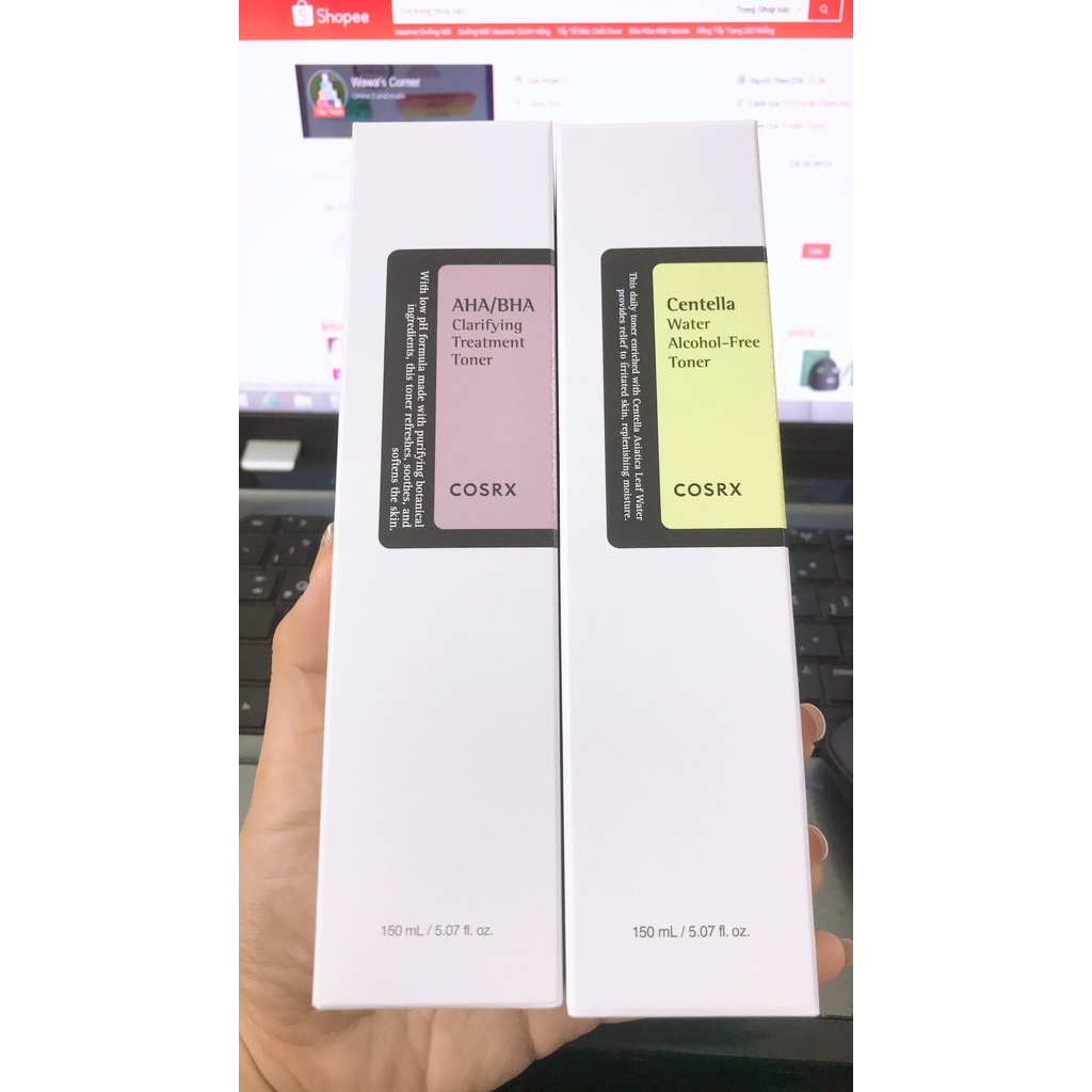 TONER NƯỚC HOA HỒNG COSRX AHA BHA CLARIFYING TREATMENT, CENTELLA WATER ALCOHOL FREE 150ml