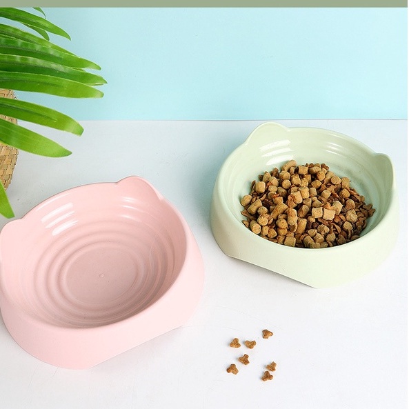 Bát ăn đơn hình tai mèo đáng yêu cho chó mèo chứa được nhiều thức ăn vững chắc loại dày-Thaivucattery