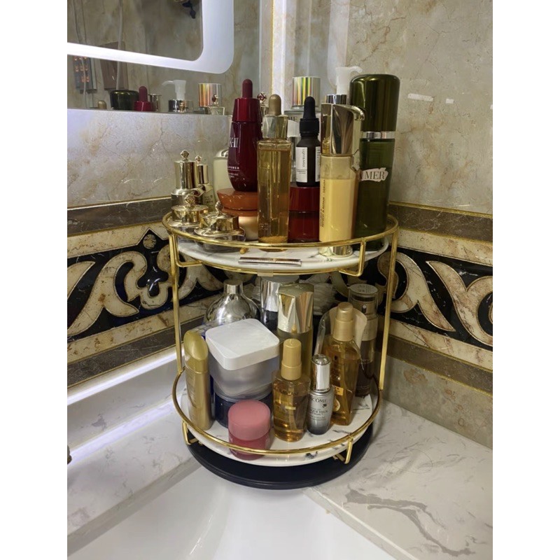 Giá sứ để đồ, mỹ phẩm, đồ trang điểm xoay 360 độ tiện lợi