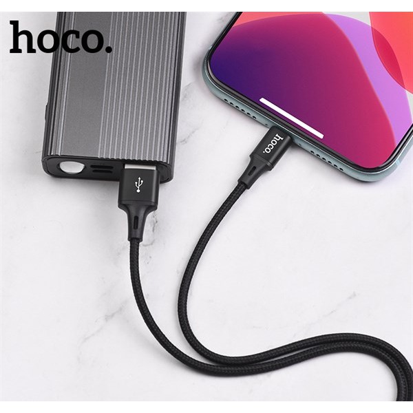 Cáp sạc nhanh và truyền dữ liệu lightning Hoco DU02 cho iPhone 12 pro max, sạc nhanh cáp bọc dù chống đứt, chống gãy gập