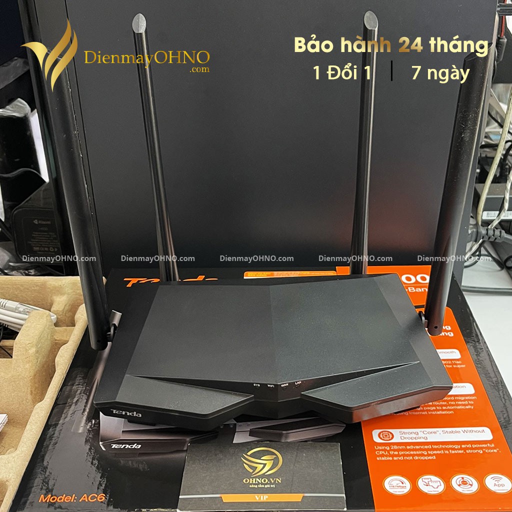 Bộ Phát Wifi 2 Băng Tần TENDA AC6 Chính Hãng Bộ Thiết Bị Cục Phát Router Sóng Wifi 2 Băng Tầng Có Râu - Điện Máy OHNO