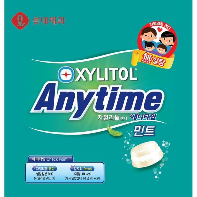 Kẹo Lotte Xylitol Anytime Bạc Hà Gói 92g