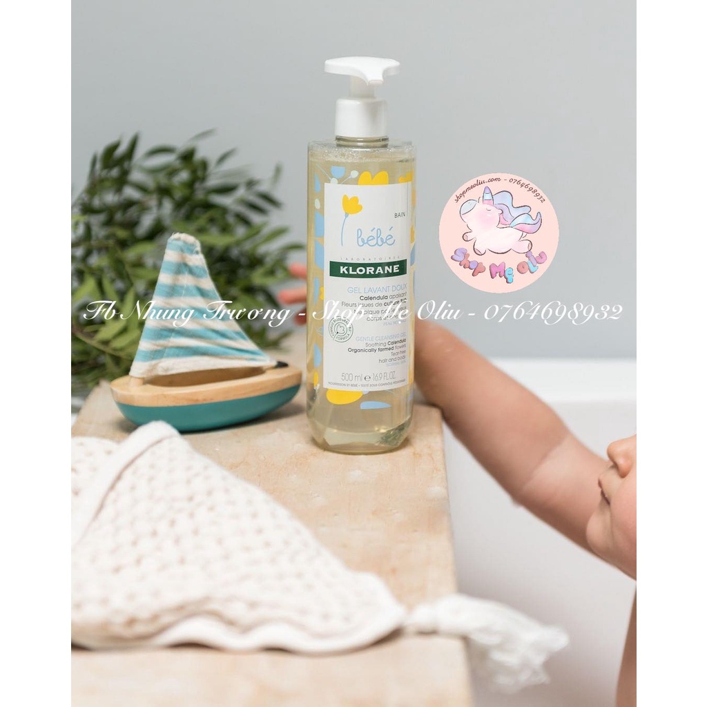 Sữa tắm gội Bébé Klorane Gel Lavant Doux  cho bé 500ml
