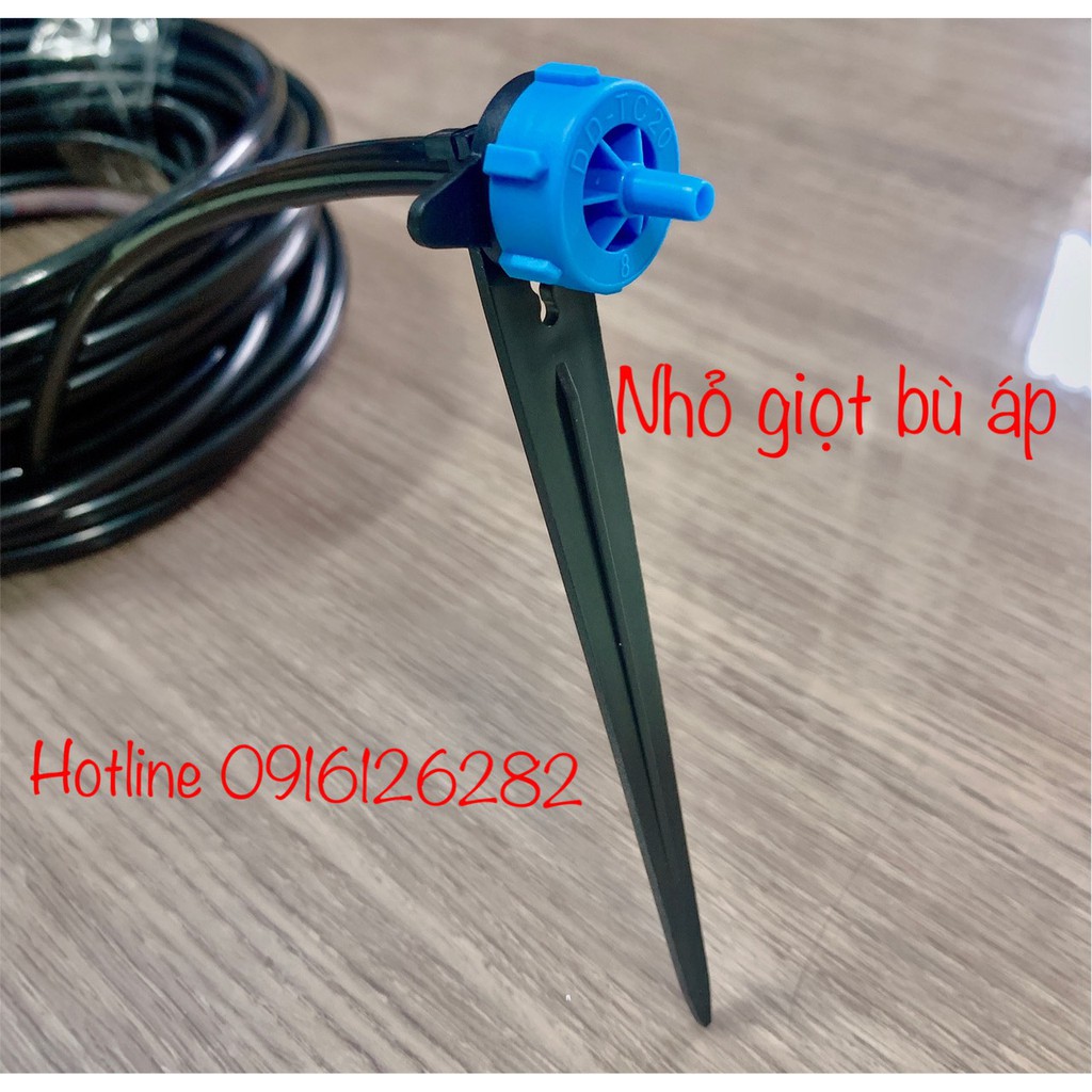 10 Béc nhỏ giọt bù áp kèm que cắm 2 lít - 4 lít - 8lit- 16lit
