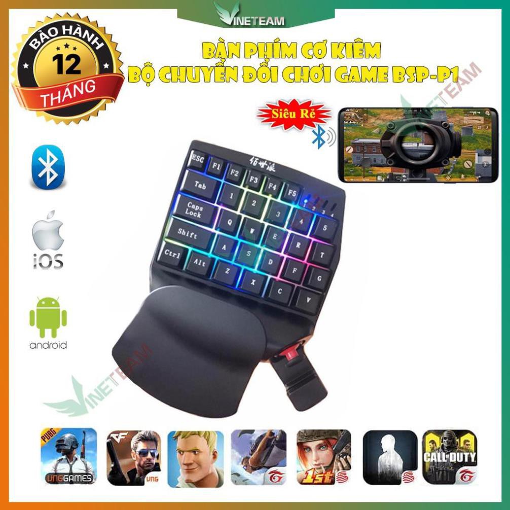 Bàn phím cơ 1 tay kiêm bộ chuyển đổi game Chơi Pubg PSB-P1✔Có cần gạt Analog ✔Kết nối Bluetooth✔BH-6 tháng -dc3983