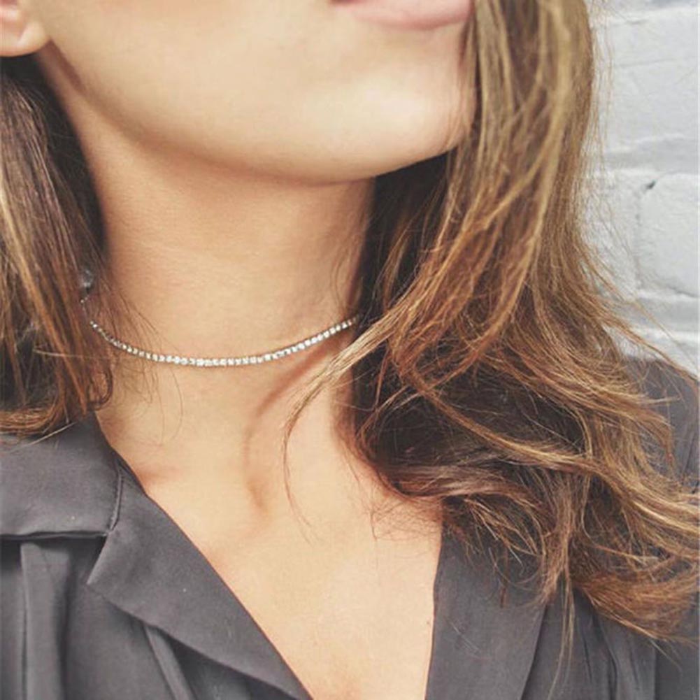 Vòng Cổ Choker Đính Đá Lấp Lánh Thời Trang Cho Nữ