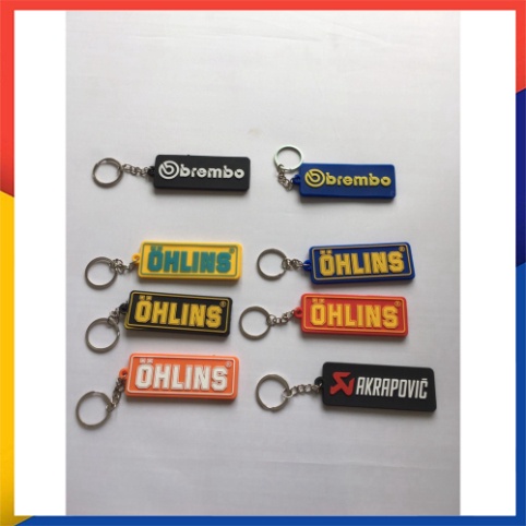 Logo móc treo Brembo, leovince,ohlins, akrapovic treo móc khóa xe