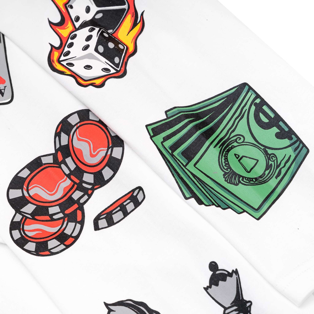 Áo thun Tay Dài Long Sleeve in hình Black Jack Fusionism - Màu Trắng Đen - Unisex - Form Oversize