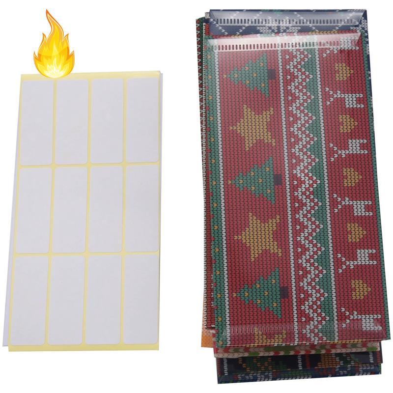 Set phong bì đựng tiền bằng nhựa kèm tờ giấy và nhãn dán có thể tái sử dụng
