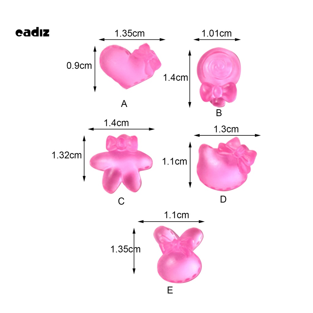[Hàng mới về] Bộ phụ kiện trang trí móng tay màu kẹo trong suốt họa tiết hoạt hình đáng yêu