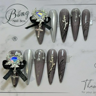 Nailbox móng úp thiết kế tráng gương cá tính B148