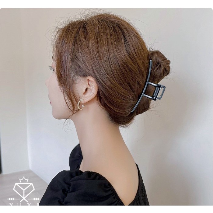 Kẹp tóc càng cua kim loại đen, cặp tóc cỡ lớn cao cấp hottrend, phong cách Hàn quốc
