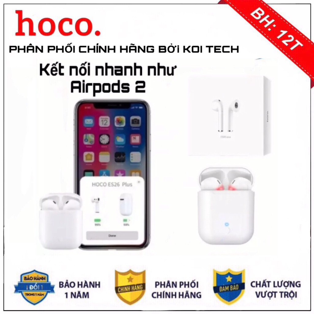 TAI NGHE BLUETOOTH HOCO ES26 Plus - TAI NGHE AIRPODS 1:1 HOCO - TAI NGHE BLUETOOTH THỂ THAO