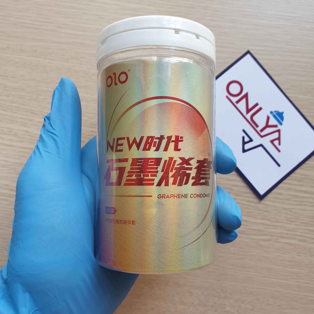 Bao Cao Su OLO Graphene Siêu Mỏng 0.01mm Hộp 10 BCS Kéo Dài Thời Gian Nhiều Gel Bôi Trơn