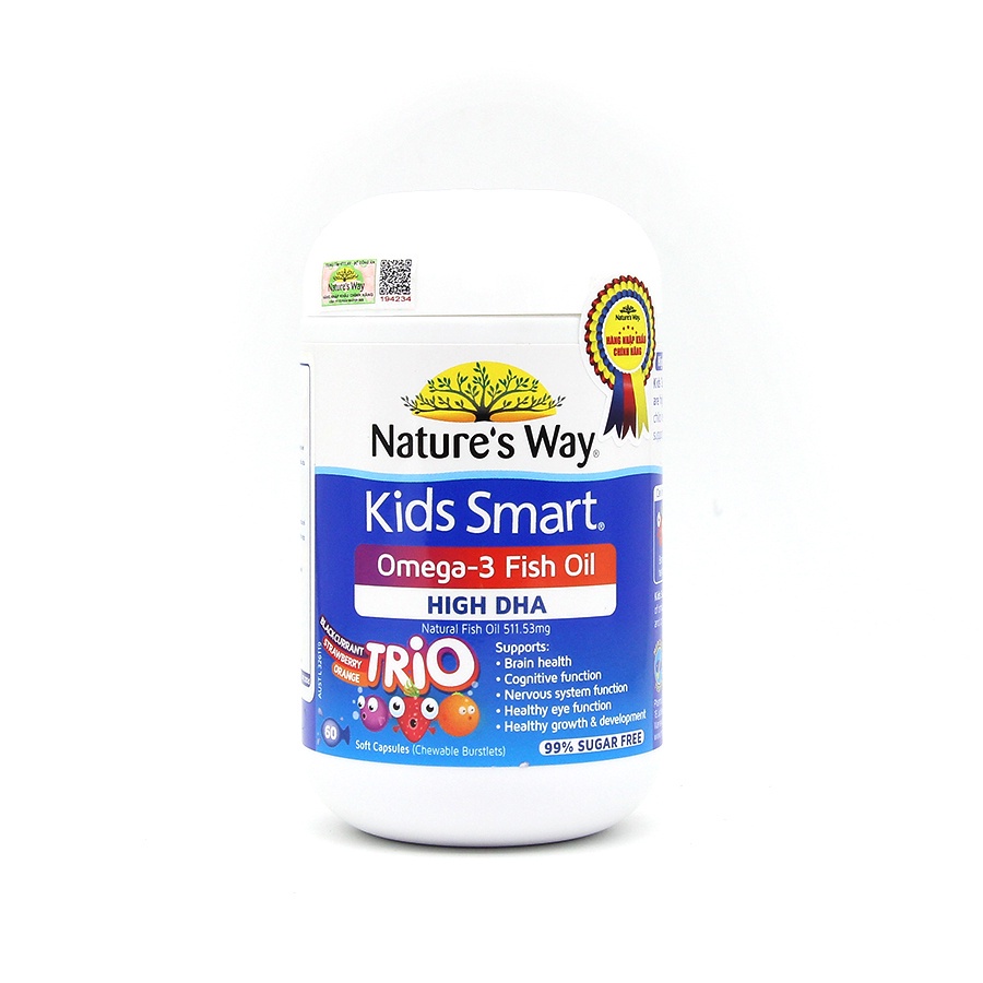 Nature's Way Omega-3 Fish Oil Trio Viên Uống Dầu Cá Giúp Bổ Sung DHA Phát Triển Trí Tuệ Cho Bé 60 Viên