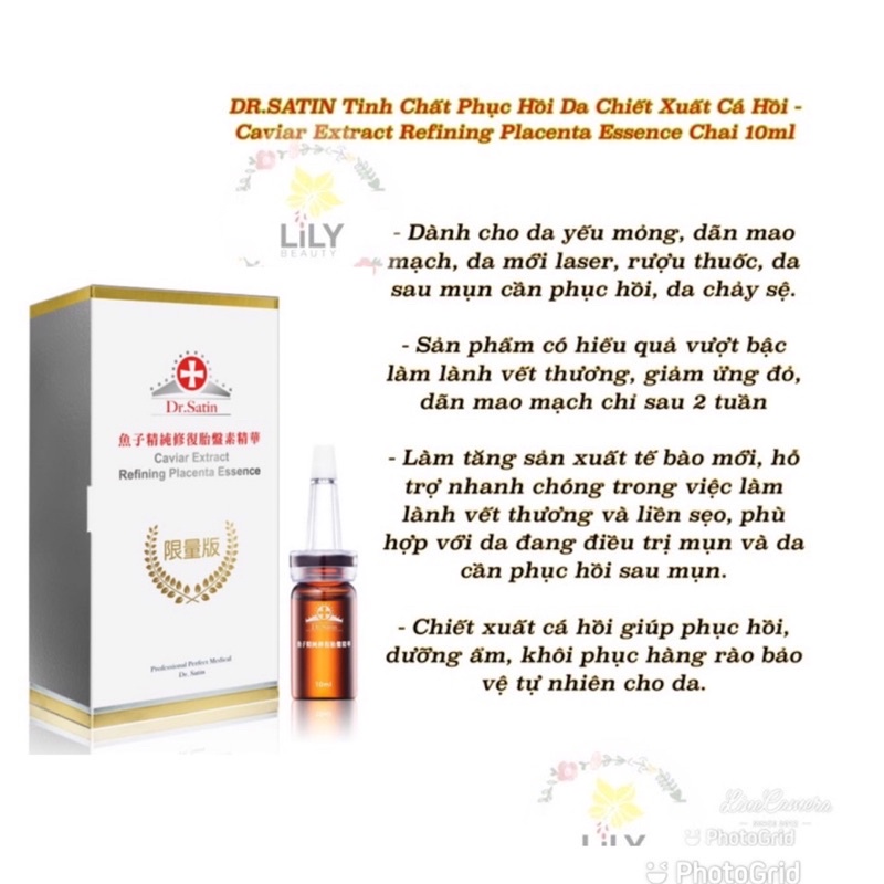 Tinh chất cô đặc trẻ hoá và phục hồi Dr.Satin Caviar EGF Premium Activator Ampoule 10ml