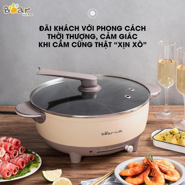 [FullBox-Giá Gốc] Nồi Lẩu Uyên Ương Bear 6L. Thiết Kế Hiện Đại. Thoải Mái Cho Cả Gia Đình (Hàng Nhập Khẩu - Có Sẵn)