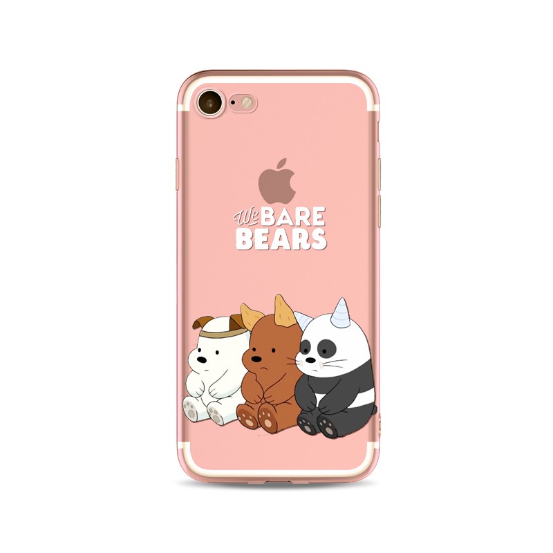 Ốp lưng điện thoại nhựa mềm iPhone X 5 5s SE 6 6s 7 8 6 6Plus 6sPlus 7Plus 8Plus hình chúng tôi là gấu We Bare Bears